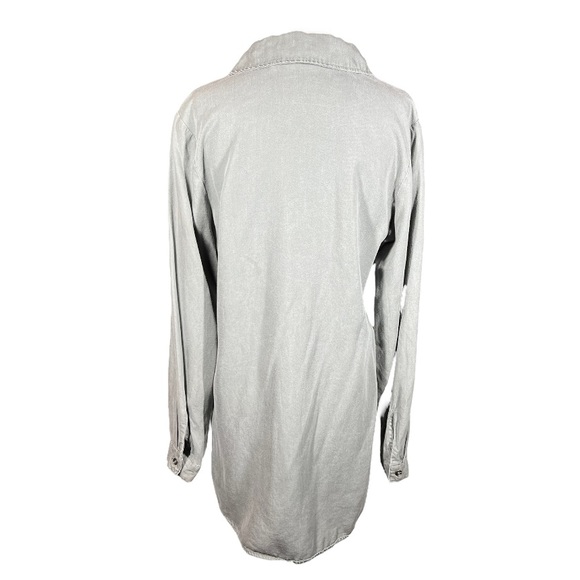 Soft Surroundings Green Long Sleeve Button Down Shirt Dress S Lyocell Soft Comfy - Picture 3 of 11